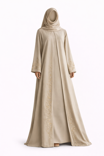 Elegant Plum Embellished Abaya